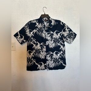 Centro Men’s Navy Hawaiian Shirt Short Sleeve
Button Down Size Large